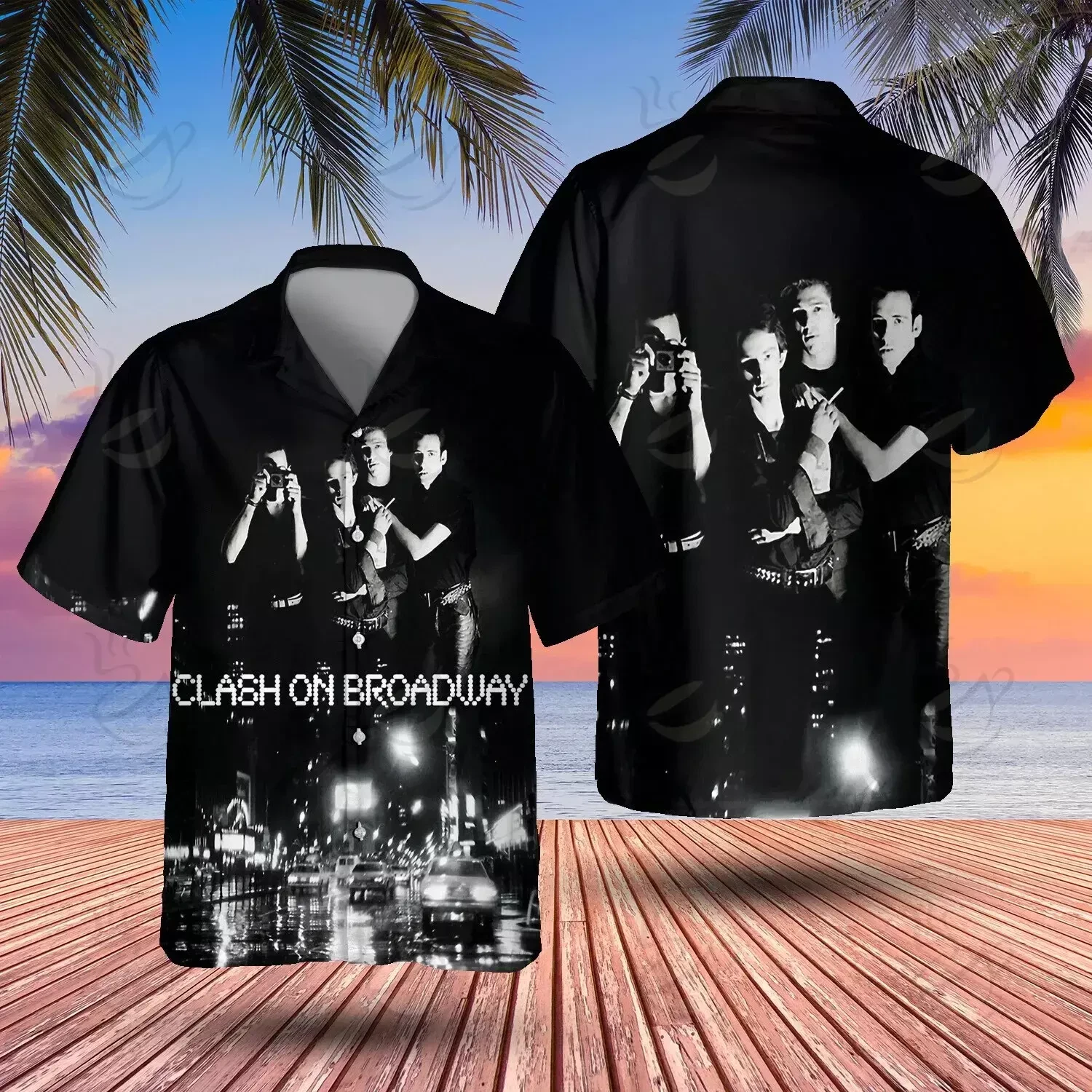 Punk Rock The Clash On Broadway Hawaiian Shirt, Button Down