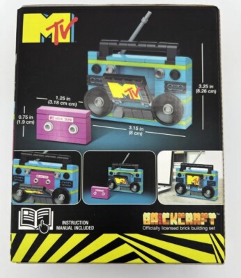 Brickcraft Brick Building MTV Moon Person - Cassette - Boombox Set
