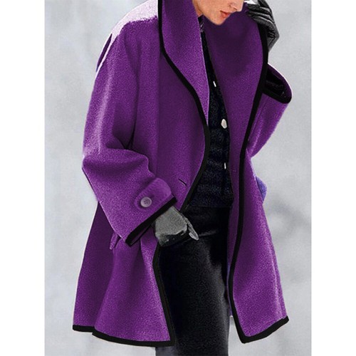 Jacket Wool Coat Trench Coat Outwear Overcoat Fashion Pocket Warm Hooded Baggy* - Picture 3 of 15