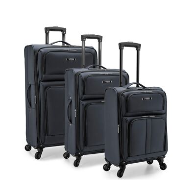 U.S. Traveler Anzio Softside Expandable Spinner Luggage, Dark Grey