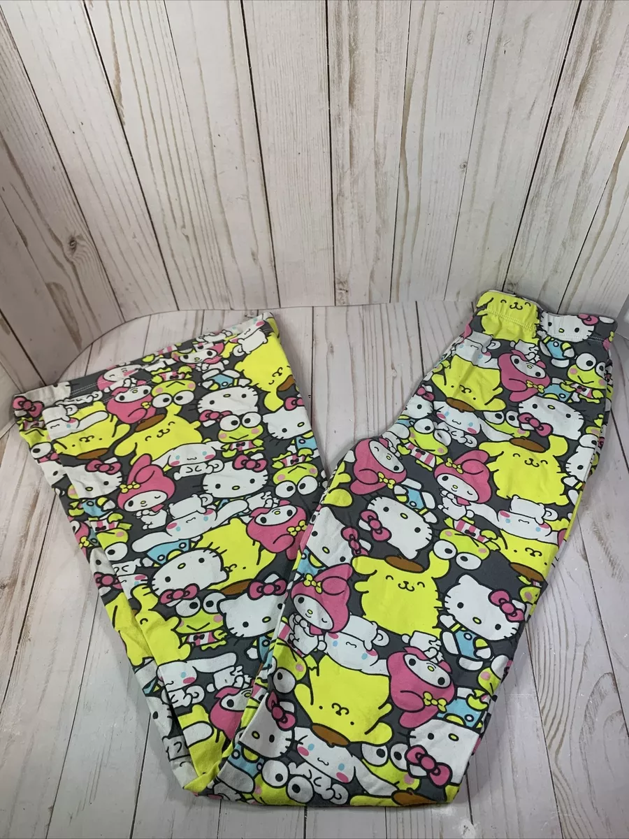 Hello Kitty & Friends Sanrio Characters Flare Yoga Leggings Pants Medium  Gray