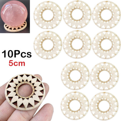 10x Crystal Ball Stand Wood Sphere Holder Crystal Ball Pedestal Bracket Base L