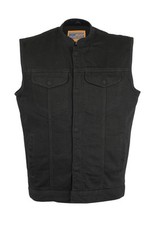 Men's Black Denim Motorcycle Concealed Carry Vest- ALL SIZES- NEW DEAL
