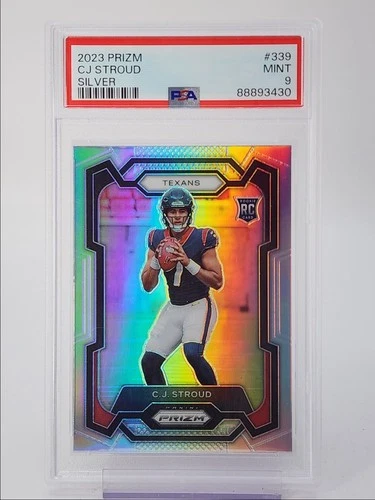 C.J. STROUD 2023 PANINI PRIZM ROOKIE SILVER TEXANS #339 B RC PSA 9 Q0004