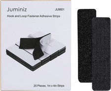 20 Sets Heavy Duty Hook Loop Adhesive Strips 1x4 Black Sticky Back Fastener