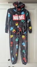 Tesco Marvel Comics Black marvel One Piece Fleece Pyjamas Sleepwear 9-10 Years