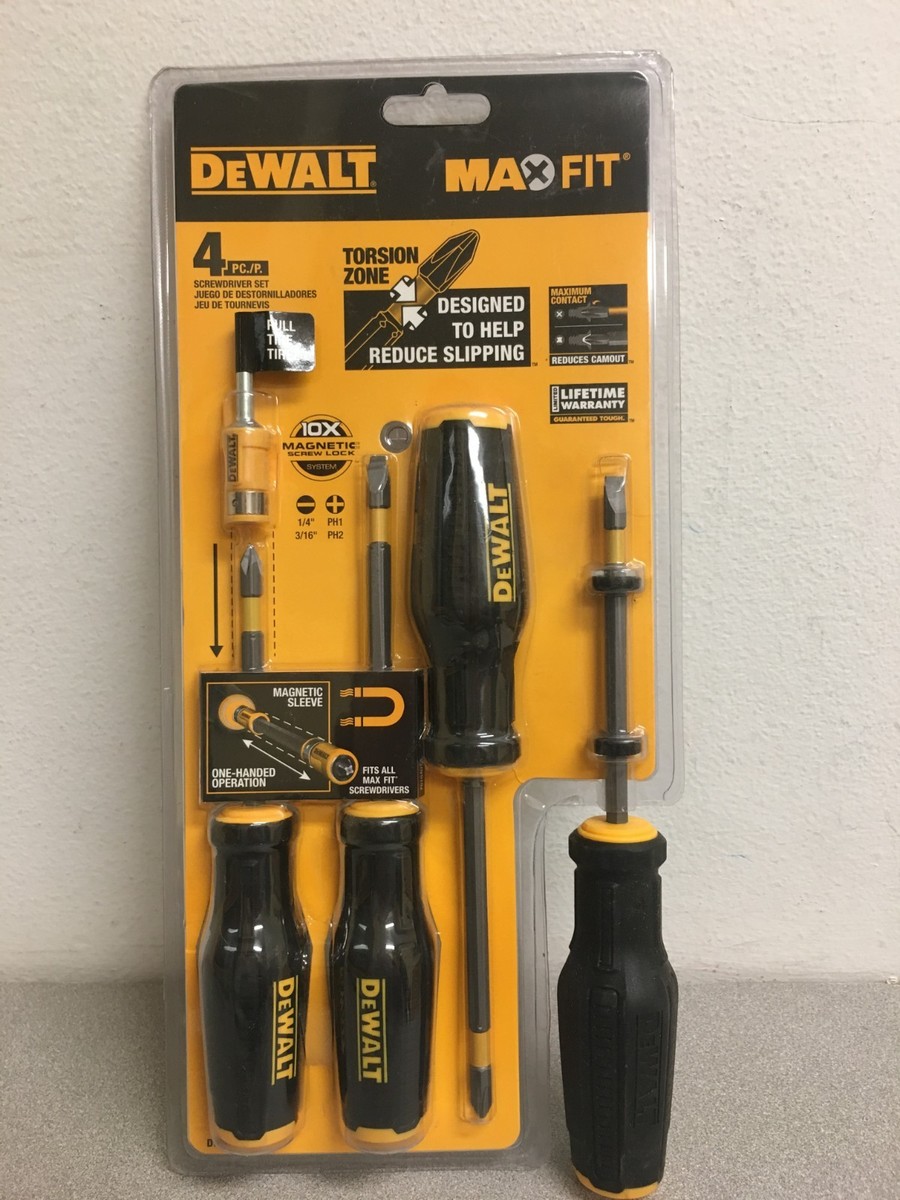 DeWalt Max Fit Phillips/Slotted Assorted Screwdriver Set 4 pc
