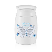 Small Urns for Human Ashes Aluminium Mini Keepsake Urn Butterflies Small Crem...