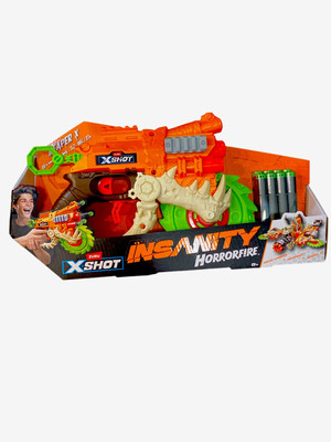X-Shot Insanity HorrorFire Reaper Blaster Toy 8 Darts Orange By Zuru