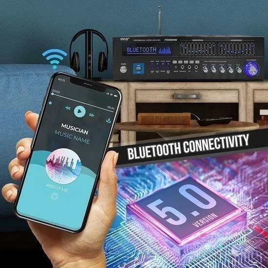 Amplificador de cine en casa PYLE Bluetooth - Ventilador de refrigeración incorporado con y radio Foto 4 de 4