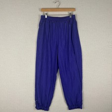 Vtg 90s Track Pants Mens L Lined Windbreaker Joggers Purple Training Sports