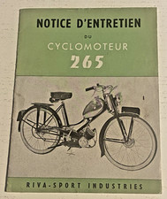 Notice d'Entretien Cyclomoteurs RIVA SPORT 265 - Non Daté - Bel Etat