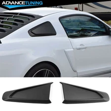 Fits 10-14 Ford Mustang Coupe Rear Side Quarter Window Louver Covers Matte Black