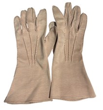 Vintage Gloves Cottagecore Fownes Super Quality Beige Brown Leather Size 7