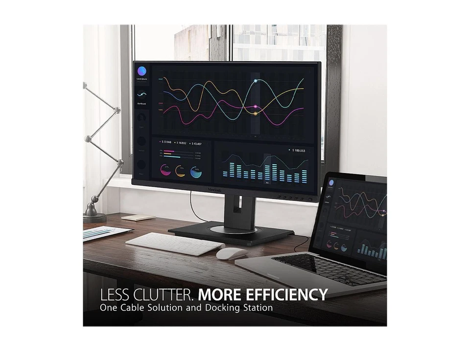 ViewSonic VG2456 24 Inch 1080p Monitor with USB 3.2 Type C Docking Built-In - Image 2 of 4