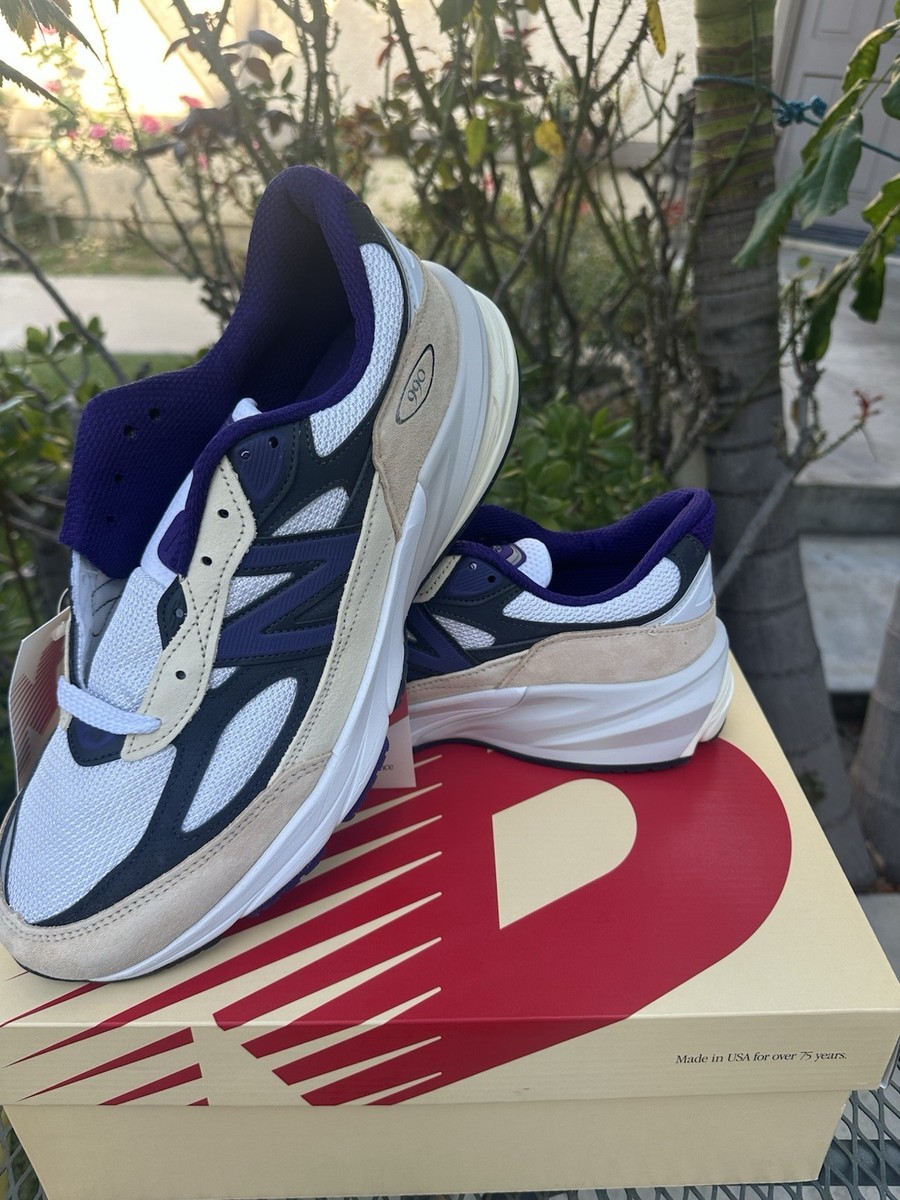 New Balance 990v6 Made in USA White Black Plum Men's Sneakers