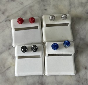 4 Pairs Of Sterling Silver Earrings For Men