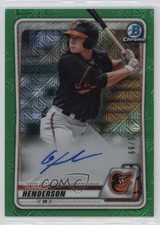 2020 Bowman Mega Box Chrome Mojo Green 75/99 Gunnar Henderson #BMA-GH Auto v9t