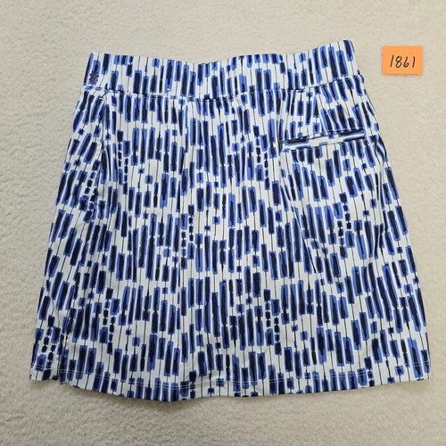 Falda corta Izod para mujer golf tenis patrón abstracto azul negro blanco talla M - Imagen 8 de 11