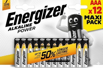 Energizer AAA Alkaline Power 12er Pack 50% LÄNGERE LAUFZEIT Premium Power