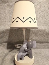 Lambs  Ivy Me  Mama Elephant Nursery Lamp Gray White Playroom Decor Kids Room