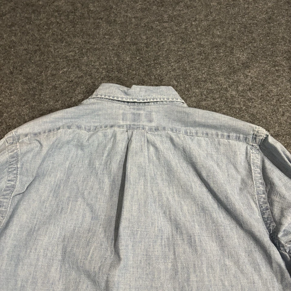 Polo Ralph Lauren Denim Button Shirt Men’s Medium Long Sleeve Pony - Image 4 of 4