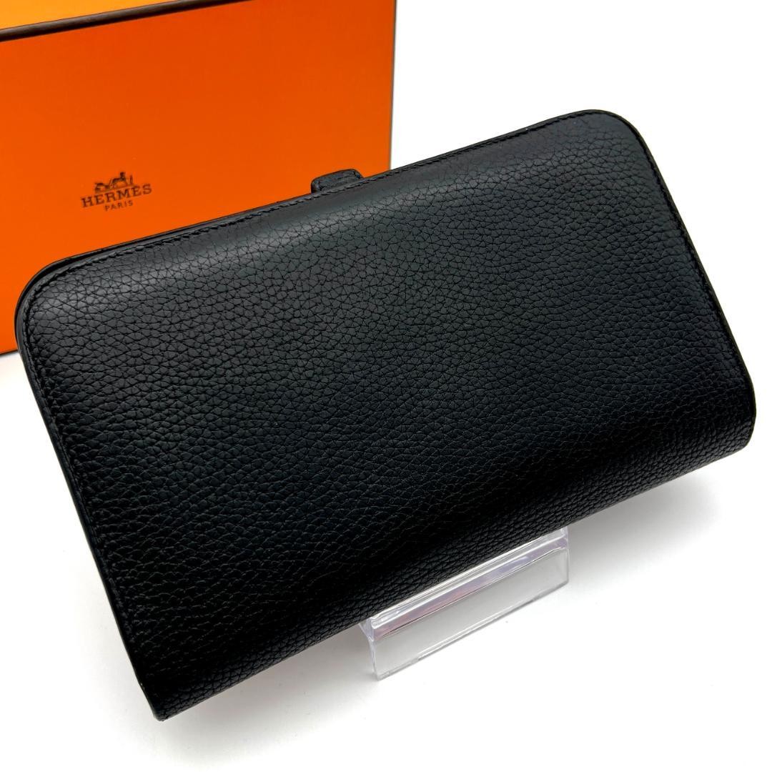 Hermes Dogon GM Wallet Black Silver Hardware 20cmx12cm 7.9in x 4.7in thumbnail 2