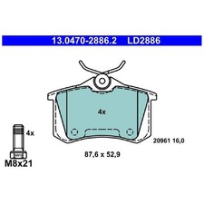 Satz Bremsbeläge Bremsklötze hinten für Skoda Octavia 1 1U2 1U5 | 24508429