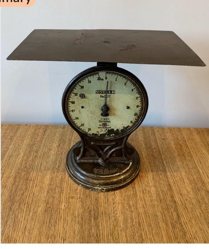 Antique cast-iron spring balance postal and parcel scale 1910-1930