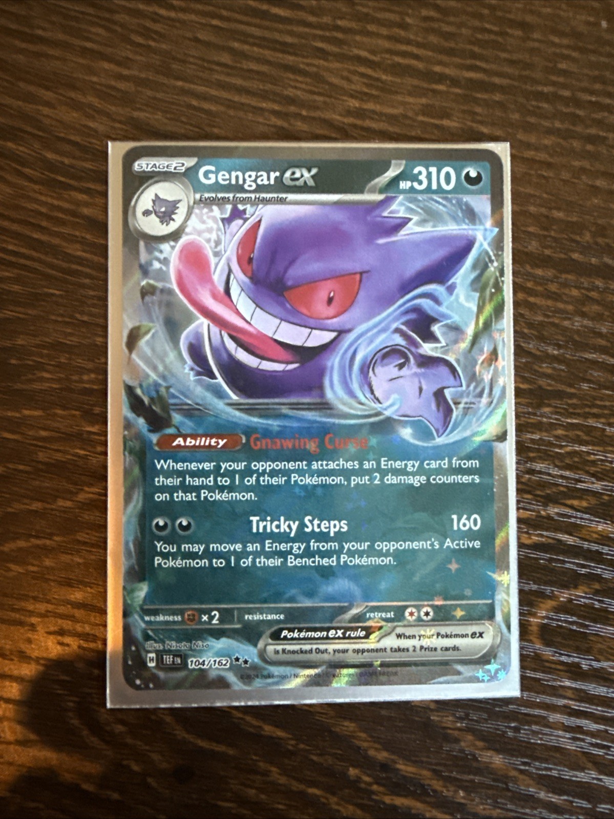 Pokemon Card Gengar ex 104/162 Temporal Forces Near Mint