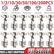 Cabinet Hinges Full Overlay 35mm Soft Close Hinge Kitchen Clip-on Concealed Lot