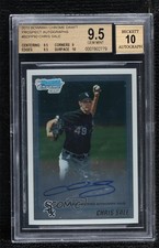 2010 Bowman Draft Chrome Prospects Chris Sale #BDPP92 BGS 9.5 GEM MINT Auto h8b