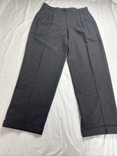 Zanella Pants Mens Fabio 34 Wool Cashmere Pleated Cuffed Made Italy Gray READ