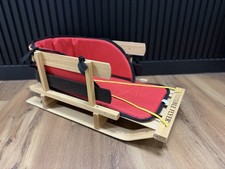 Flexible Flyer Wooden Toddler Sled w/ Original Red Cushion Pad Excellent Used