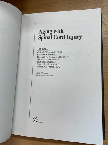 1993 "AGING WITH SPINAL CORD INJURY" 1ST EDITION USA MEDICAL HARDBACK BOOK (P6) - Picture 4 of 18