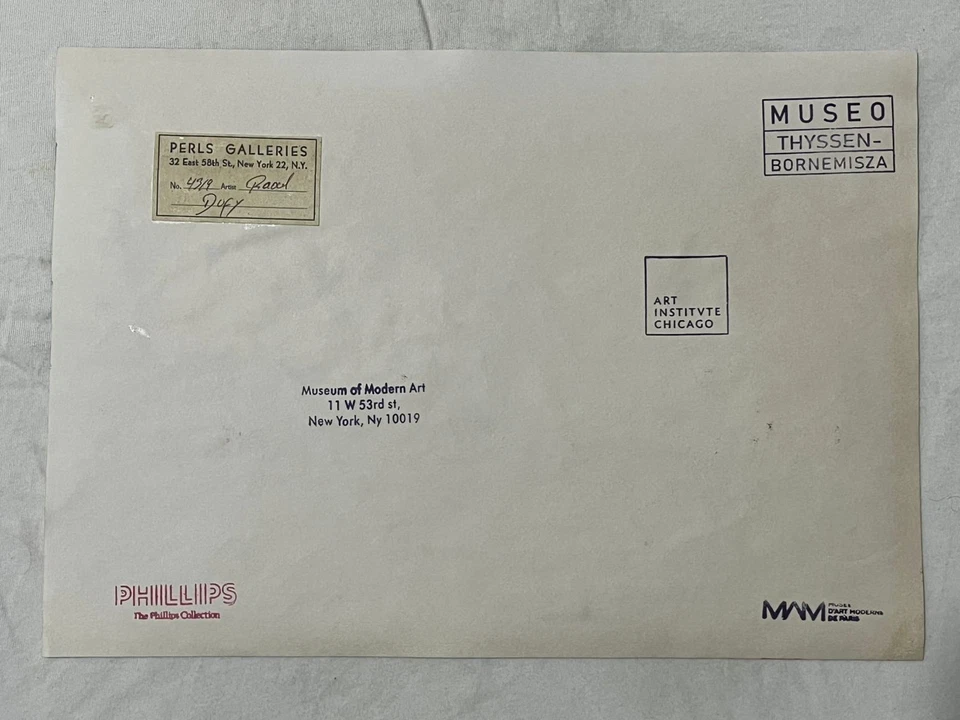 RAOUL DUFY картина рисунок на старой бумаге подписанный штамп винтажный - Изображение 2 из 3