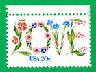 Scott #1951A Love Flowers Single Stamp - MNH w/selvage