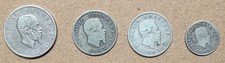 Italia 4 Monete in Argento da 2 lire, 1 lira, 50 centesimi - 1862-1863