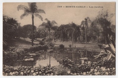 Lily Pond & Palms Casino Gardens Monte Carlo Monaco 1913 UNP Postcard