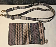 Lug Peekaboo Crossbody Wristlet Brown Striped-RFID-Quilted-Convertible