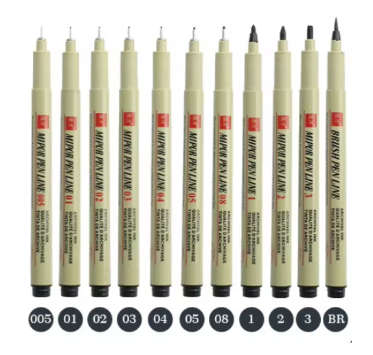1set Manga Art Marker Needle Pen Sketch Hook Line Drawing Pens - NEW