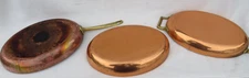 Paul Revere Ware USA Solid Copper Pot Oval Au Gratin fish Fry Pan & servers 12"