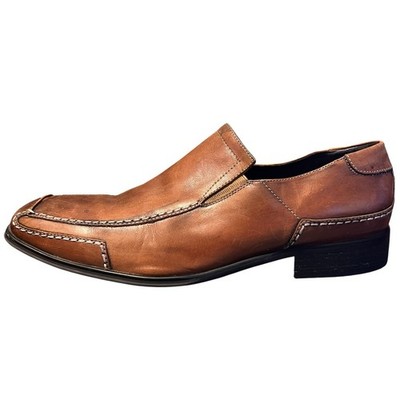 Gordon Rush Loafer Men 10 Brown Leather Square Toe Slip On Gentlemen Classy 1160