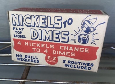 Vintage E-Z Magic Flat Top Model Nickels to Dimes Trick - Never Used