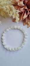 8mm Selenite Crystal Bead Bracelet | Natural Gemstone Bracelet | Cleansing Prote