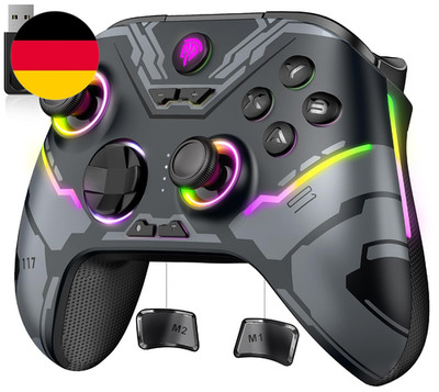 Easysmx X15 PC Controller Wireless Mit 7 RGB Licht, Gaming Controller Mit Hall J