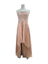 Say Yes to the Prom Juniors lace high low strapless gown dress 13 blush rose