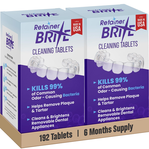 Retainer Brite Retainer Brite -6 Months Supply- 2 Boxes Pack -192 Tablets, 192 C