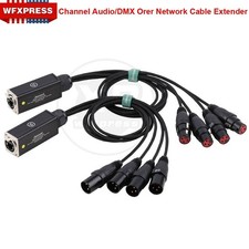 4 Channel 3-Pin XLR Male Female to Single Ethercon Audio Network Cable Extender