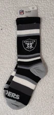 Raiders Youth Socks Rainbow Stripe 504 YTH NFL Licensed Made in USA NWT